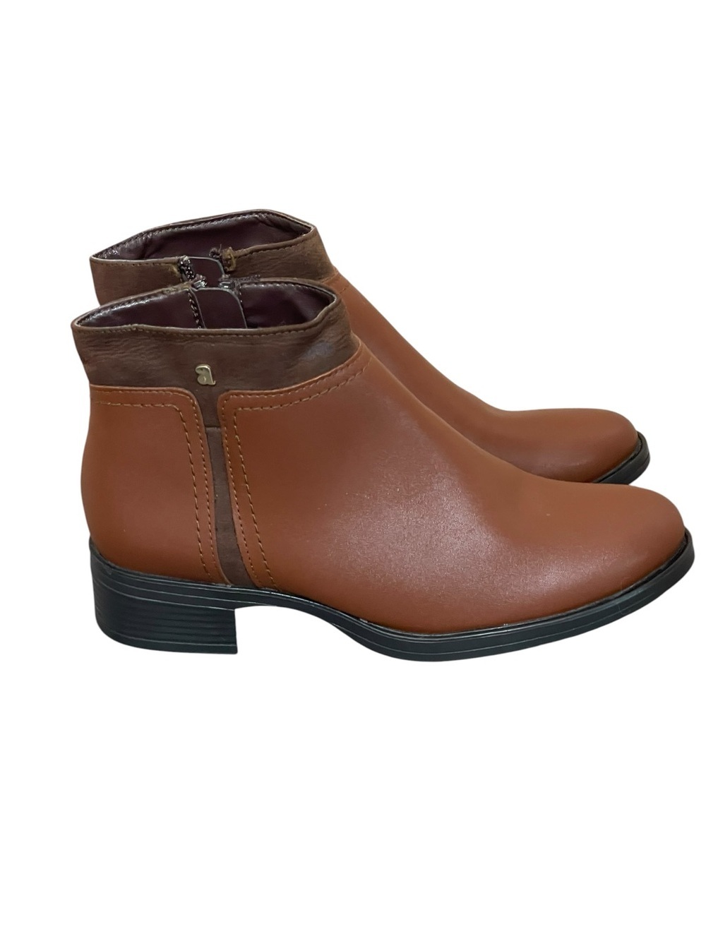 New! Andrea leather brown womens booties size 5.5(22.5) Mexico